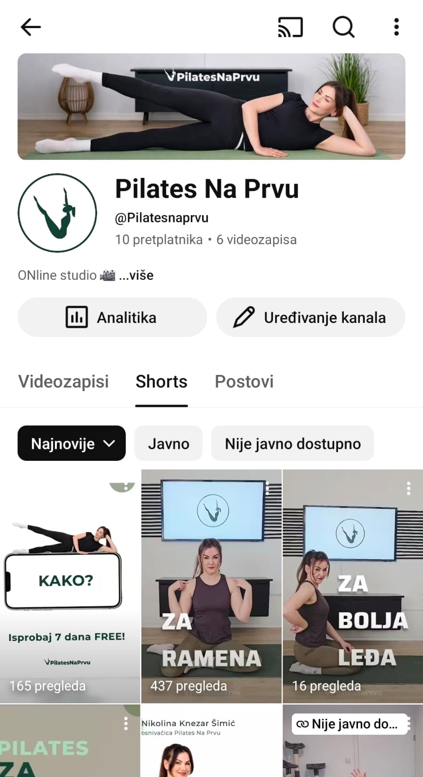 Pilates Na Prvu YouTube